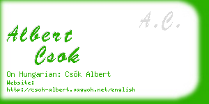 albert csok business card